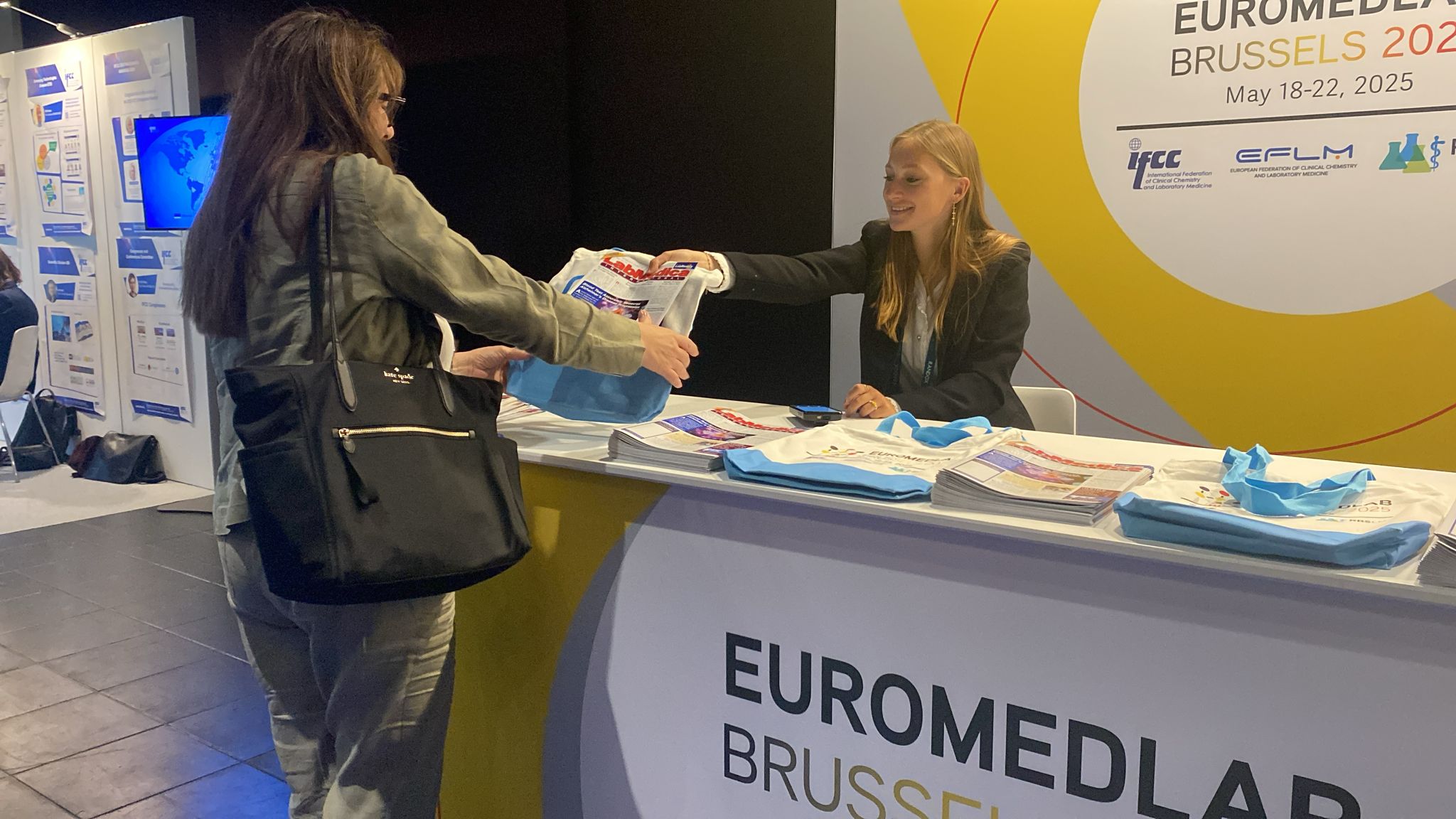 Image: LabMedica at EuroMedLab 2025 Brussels: The latest magazine ediition is distributed to all participants (Photo courtesy of Globetech Media)