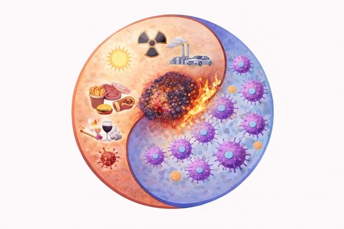 Image: Original illustration showing how exposure-linked mutation patterns may influence tumor immune visibility (Photo courtesy of Máté Manczinger, HUN-REN Szeged BRC)