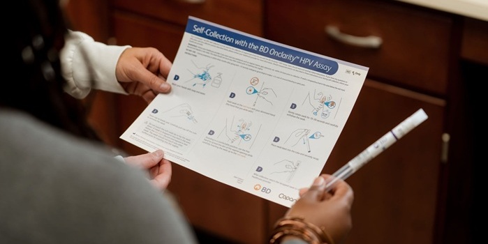 Image: A prescription kit is mailed directly to a patient’s home for self-collection, with the specimen then returned by mail to a laboratory for processing. (photo courtesy of BD)