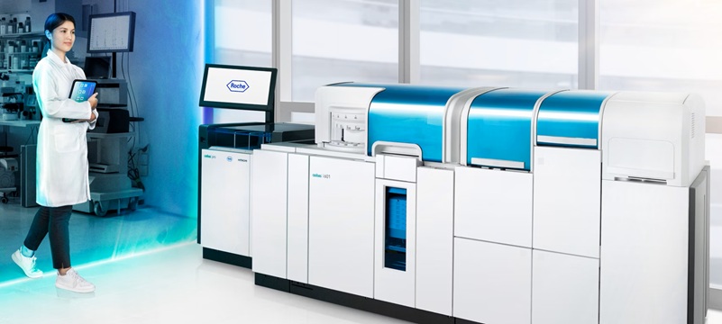 Image: A central feature of Roche’s exhibit is the first live, in-booth unveiling of the cobas Mass Spec solution, which combines the cobas i 601 analyzer with Ionify reagents (Photo courtesy of Roche)