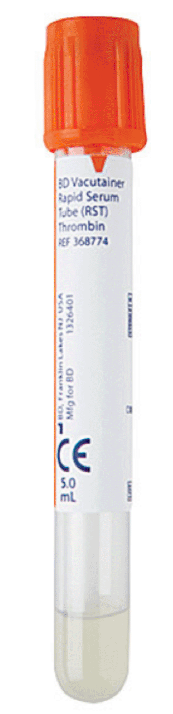 Image: The Rapid Serum Tube (Photo courtesy of Becton–Dickinson and Company).