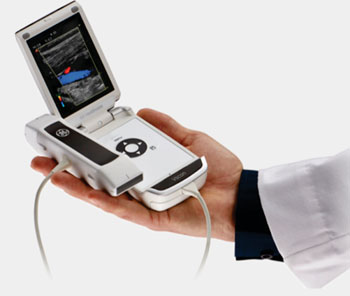 Image: GE Healthcare’s Vscan with Dual Probe ultrasound tool (Photo courtesy of GE).