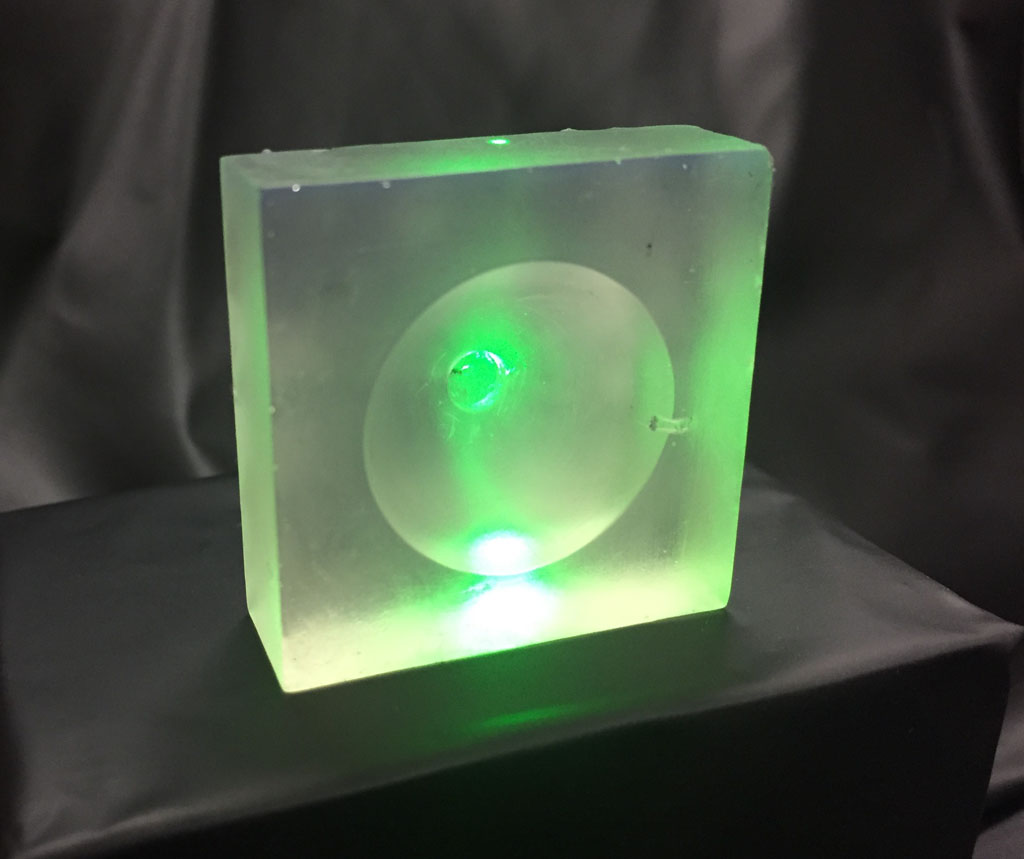 Image: A 3D printed resin lens for ultrasound overcomes the limitations of glass (Photo courtesy of NTU).