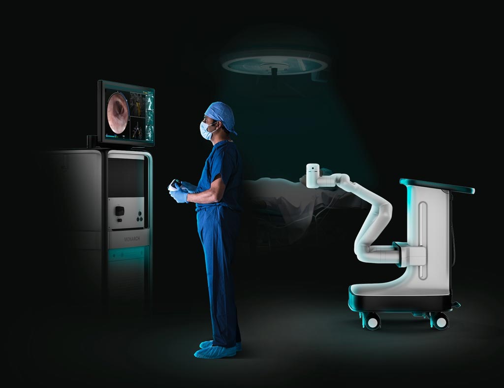 Image: An advanced bronchoscopy robotic platform helps diagnose lung cancer (Photo courtesy of Auris Health).