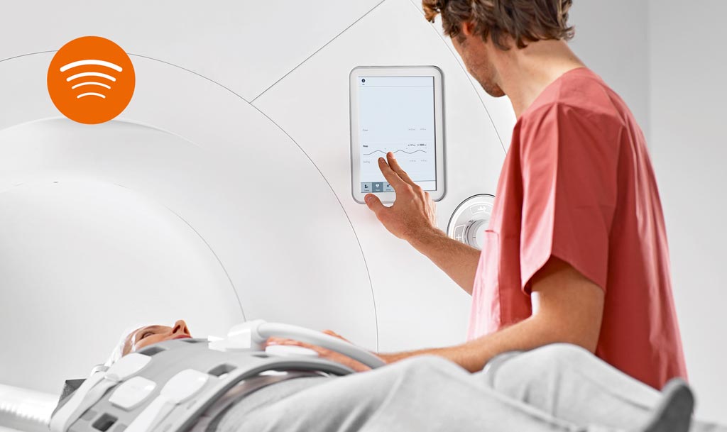Image: The BioMatrix technology on MRI platforms features respiratory, beat and kinetic sensors (Photo courtesy of Siemens Healthineers).