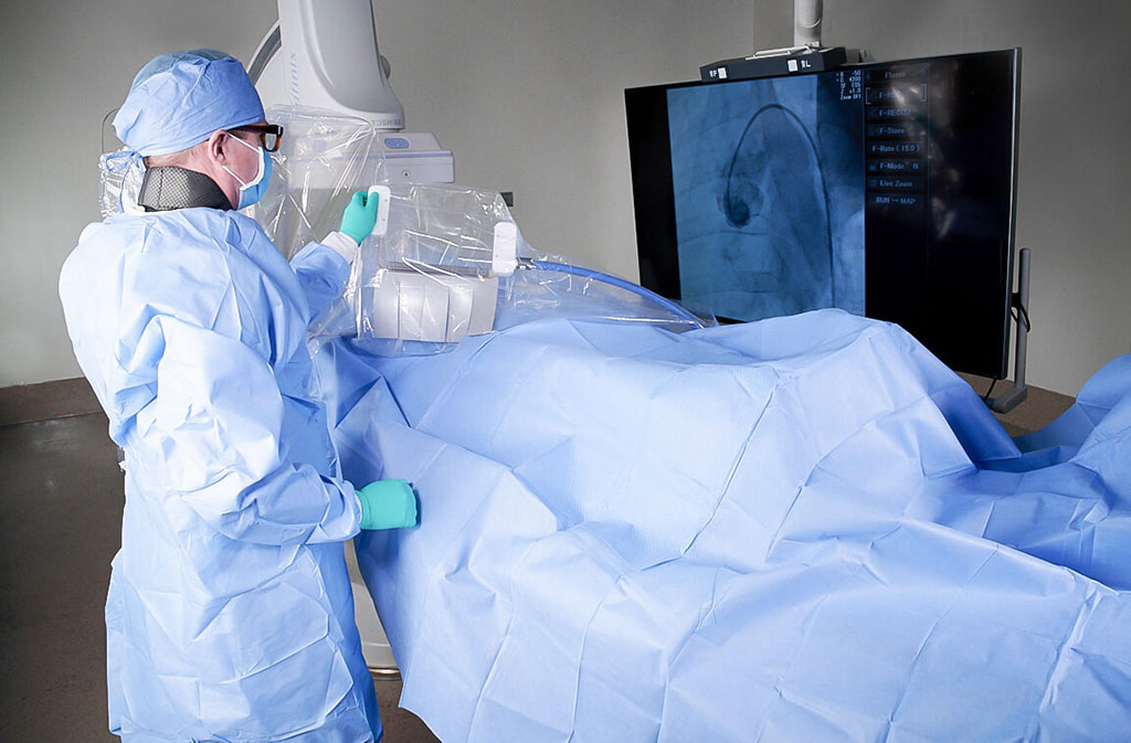 Image: The EggNest XR is a comprehensive, scatter radiation protection system fully integrated into the workflow of the modern Cath Lab (Photo courtesy of Egg Medical)