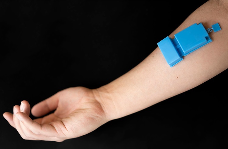 Image: Wearable ultrasound device offers continuous, long-term monitoring of muscle activity (Photo courtesy of Muyang Lin/UC San Diego)