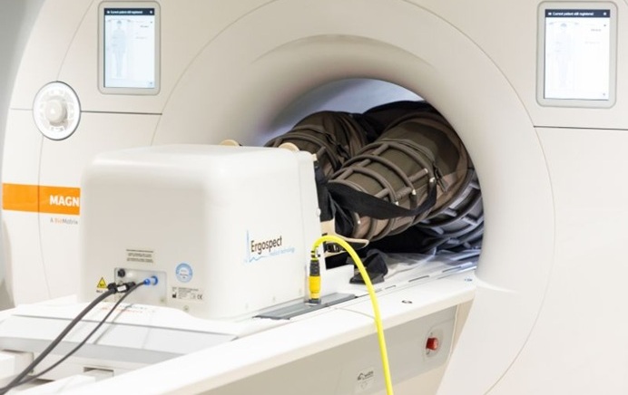 Image: Researchers used MRI and NASA-inspired pants to improve stress tests and reveal hidden heart issues (Photo courtesy of UTA) Image: Researchers used MRI and NASA-inspired pants to improve stress tests and reveal hidden heart issues (Photo courtesy of UTA)